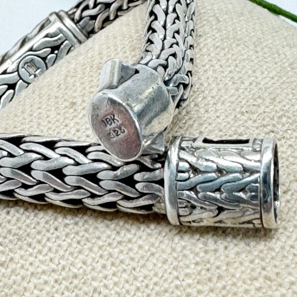 John Hardy Diamond Station 8mm Classic Chain Bracelet .925/18K Gold - Picture 10 of 12